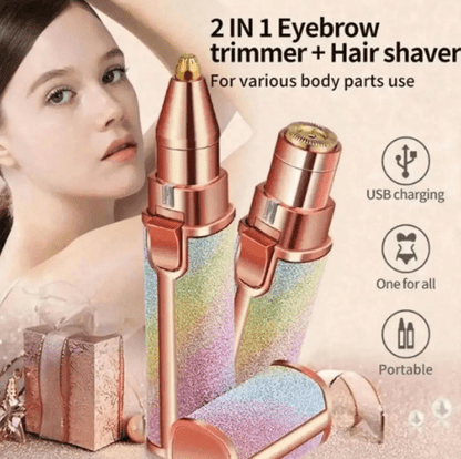 2 In 1 Rechargeable Flawless Eyebrow & Hair Remover - zartek.store