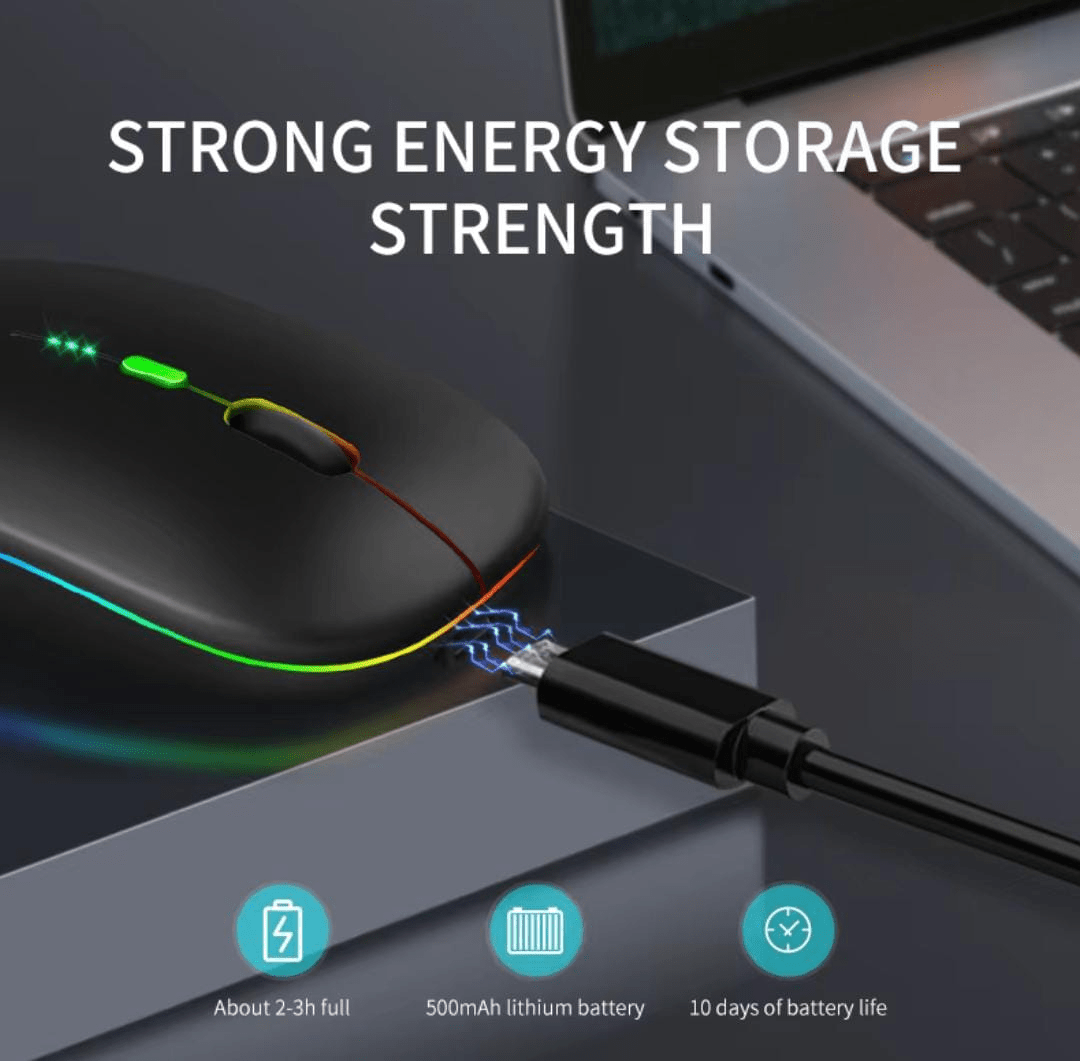 Hawk HK01 Bluetooth Dual - Mode Rechargeable RGB Silent Click Mouse - zartek.store