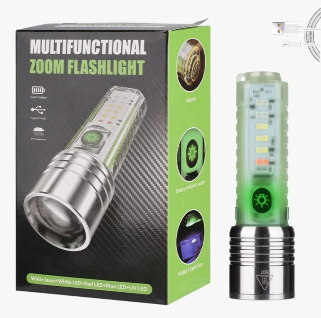 Multifunctional Zoom Flashlight With Currency Checker - zartek.store