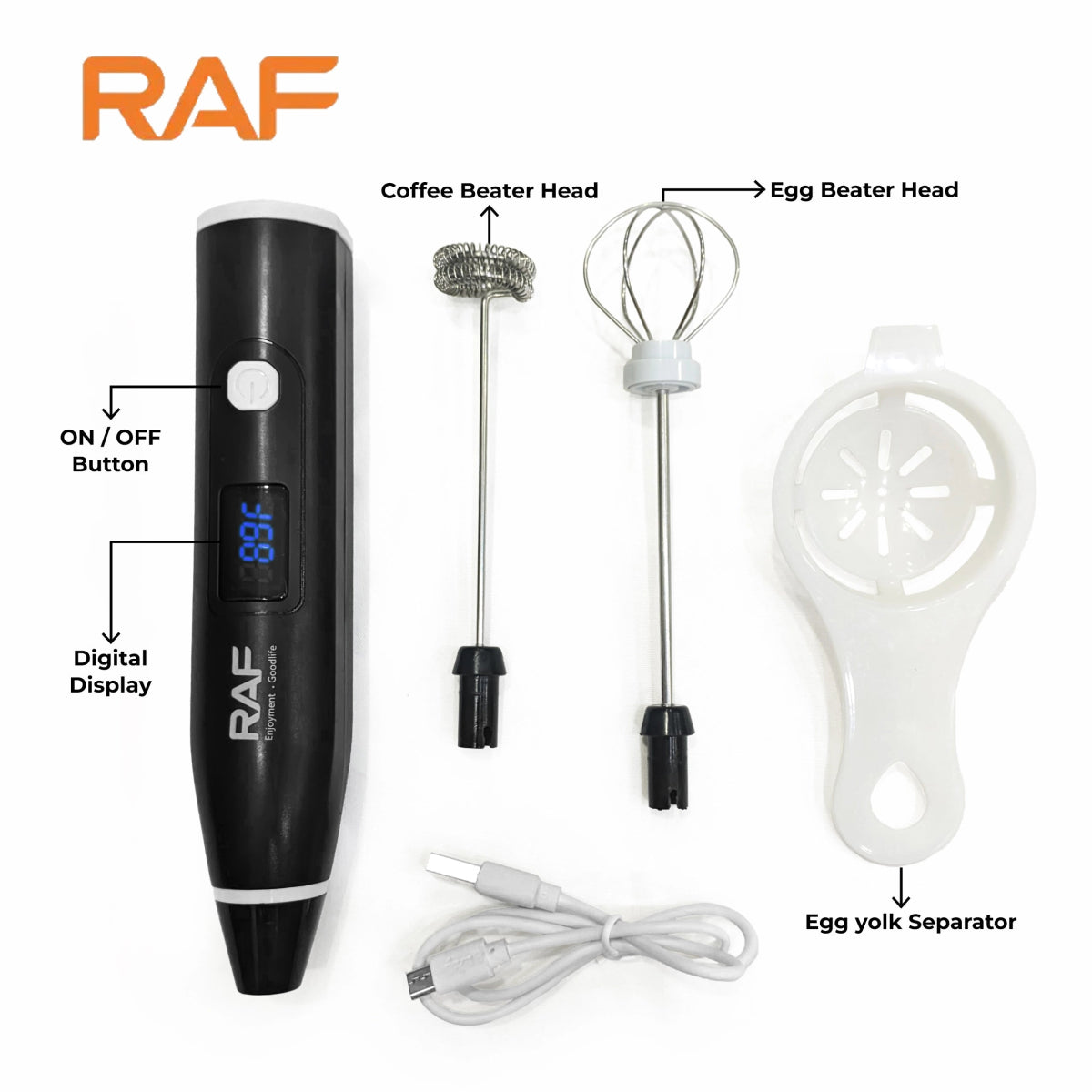 RAF Rechargeable Coffee Beater & Egg Whisker R.322 - zartek.store
