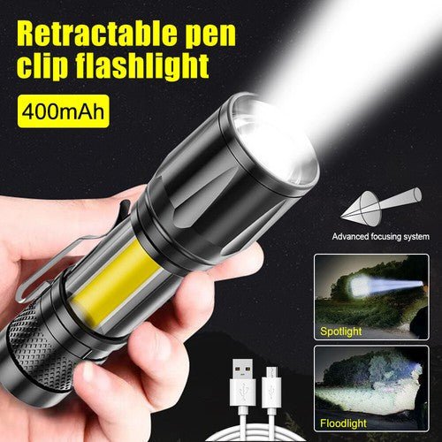 Zoomable Metal COB Flash Light - zartek.store